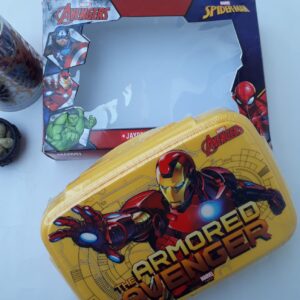 Lunch Box (Avenger) Insulated, JAYPEE High Quality Steel, for Kids/Students, with Spoon and insulated Vegetable Box