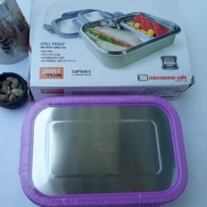Lunch Box (Microwave Safe & Insulated) JAYPEE High Quality Steel, for Kids/Students, with Spoon and insulated Vegetable Box T2