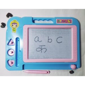 Erasable Writing Tablet Pad with Slider for Drawing, Playing, Handwriting Best Birthday Gifts for Students & Kids Girls Boys, Blue (Check Video Inside)